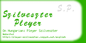 szilveszter pleyer business card